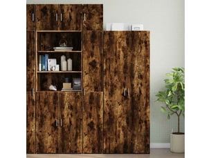 Buffet - armoire de rangement mince chêne fumé 30x42,5x225 cm