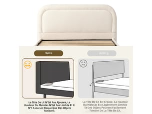 Lit coffre 140x190 cm    coloris beige