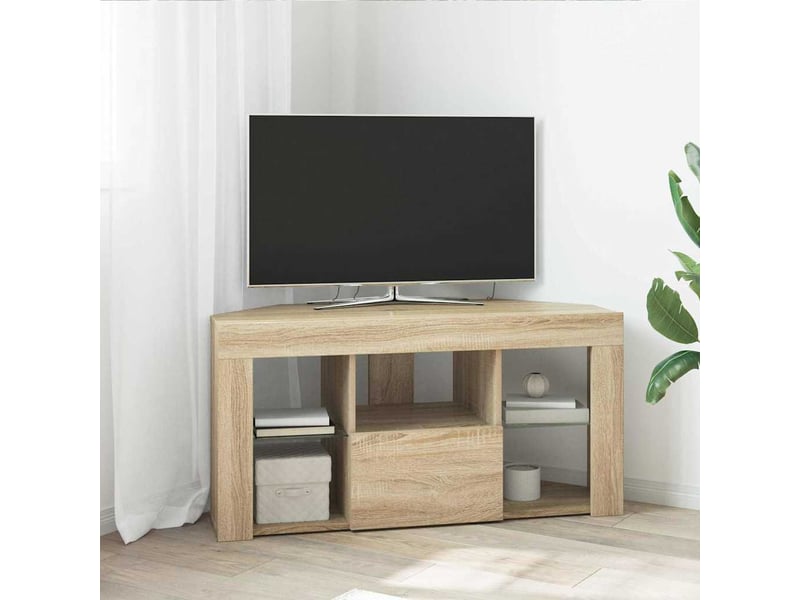  Meuble tv - banc tv - meuble de rangement led d'angle 100 x 40 x 50 cm chêne sonoma  - Conforama B