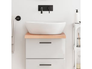 Comptoir de salle de bain, plan de travail marron 40x50x(2-4) cm bois traité cf65800