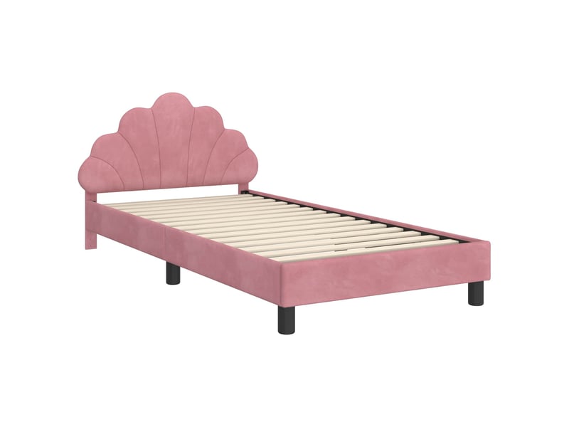  Cadre de lit pour enfants - lit jeune avec tête de lit rose 90 x 200 cm  - Conforama D