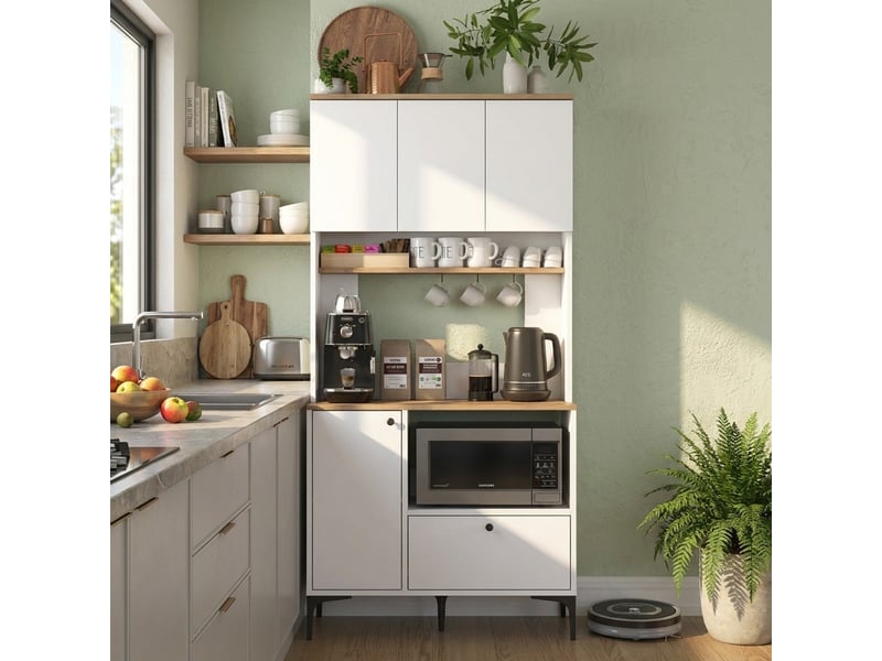  Buffet de cuisine polyvalent avec étagères silhoutte  - Conforama B