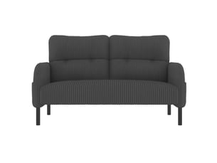Canapé droit fixe NECHE 120x75x79cm 2 places Velours côtelé gris