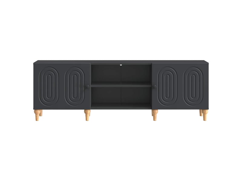  Meuble tv - banc tv - meuble de rangement 150 x 31 x 50 cm noir bois d'ingénierie  - Conforama E