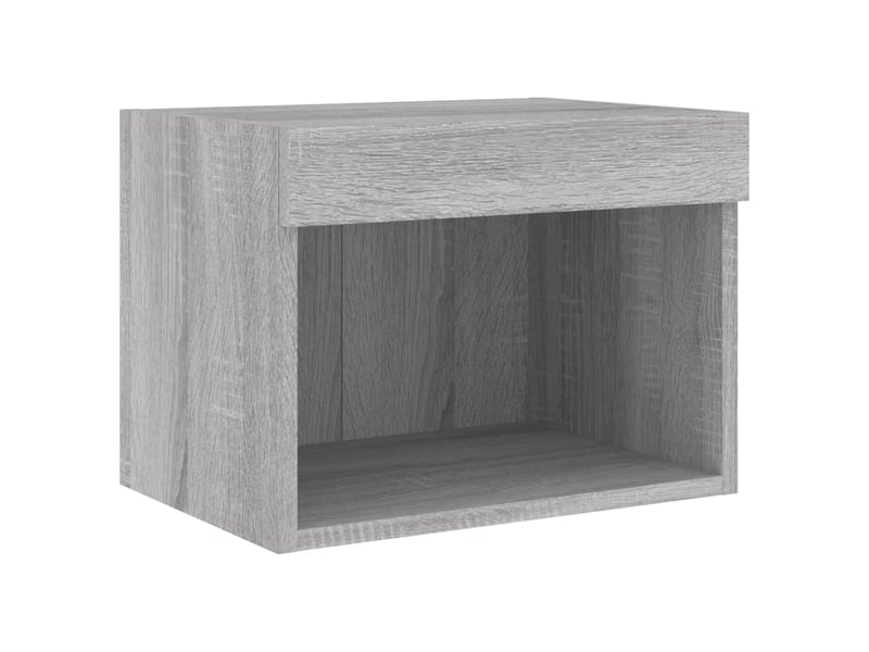  Table de chevet - cabinet de chevet - table de nuit murale avec lumières led sonoma gris  - Conforama E