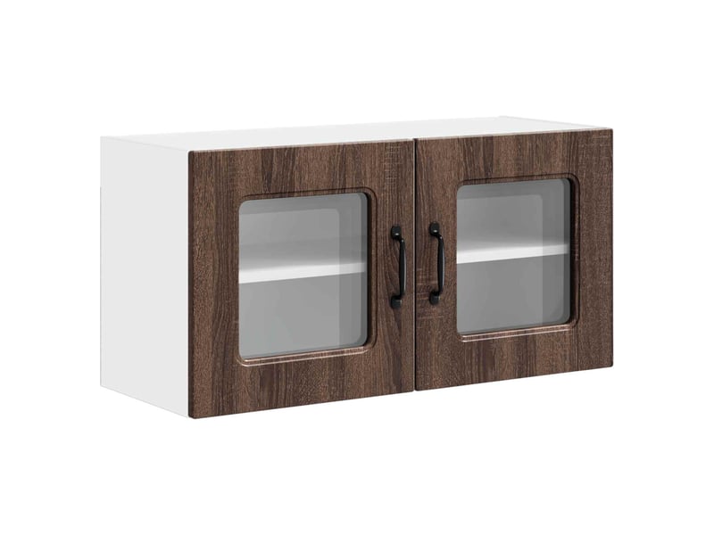  Meuble mural de cuisine | armoire de cuisine chêne brun 80x31x40cm shl4434  - Conforama A