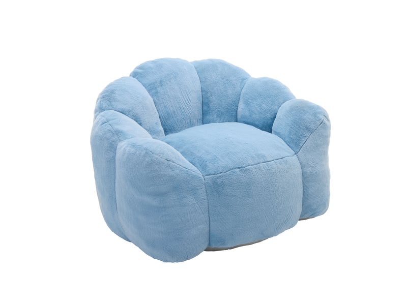  Fauteuil compact en forme de lotus 111x101x68 cm pour adulte sans montage — — — bleu  - Conforama A