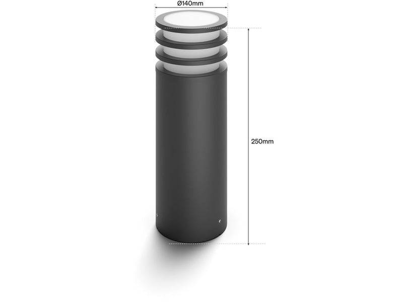 Eclairage exterieur smart potelet lucca ip44 anthracite 1 ampoule e27 8,1 w couleur 929004308501 - Conforama E