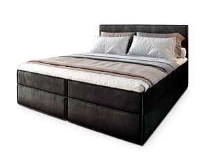 Lit avec rangement 180x200 cm <strong>MASSENO</strong>  <strong></strong> coloris noir