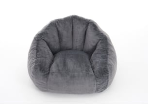 Fauteuil poire adulte 123x111x75 cm, sans montage, grand modèle, remplissage mousse, revêtement polyester, gris clair