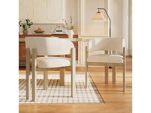 Chaise de salle à manger 60x51x80 cm - lot de 2 - bouclette - confort quotidien - design moderne - pour salle à manger - bois naturel