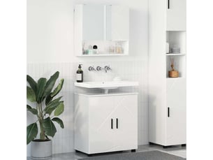 Ensemble de mobilier de salle de bain 2 pièces blanc brillant cf64207