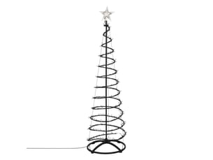 Ecd germany sapin de noël spirale led 180 cm avec étoile éclairage de noël cône guirlande lumineuse effet cascade avec 15 modes de lumière minuterie et 640 leds blanc chaud pour maison ou jardin ip44