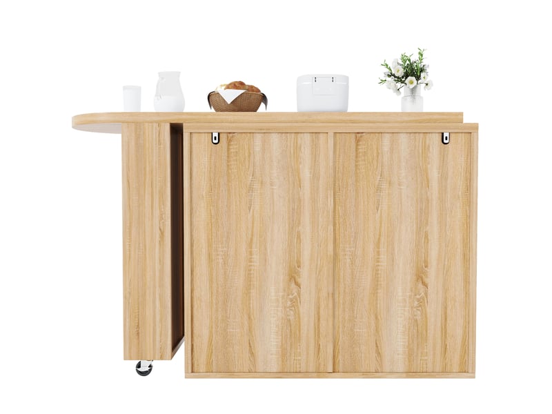  Table de bar pivotante 360° mdf naturelle  - Conforama D