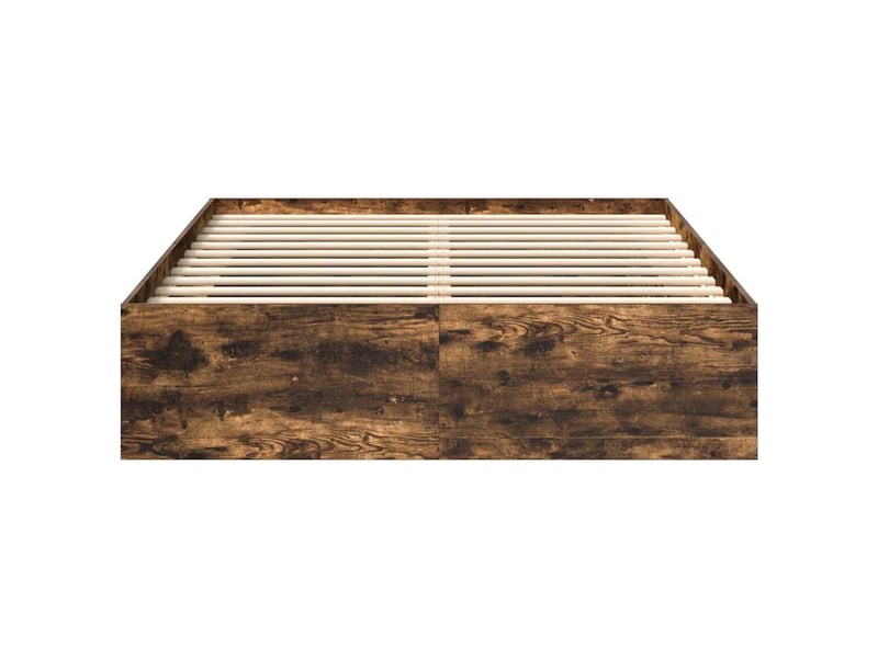  Lit double- lit adulte -  cadre de lit sans matelas chêne fumé 140x190 cm  - Conforama D