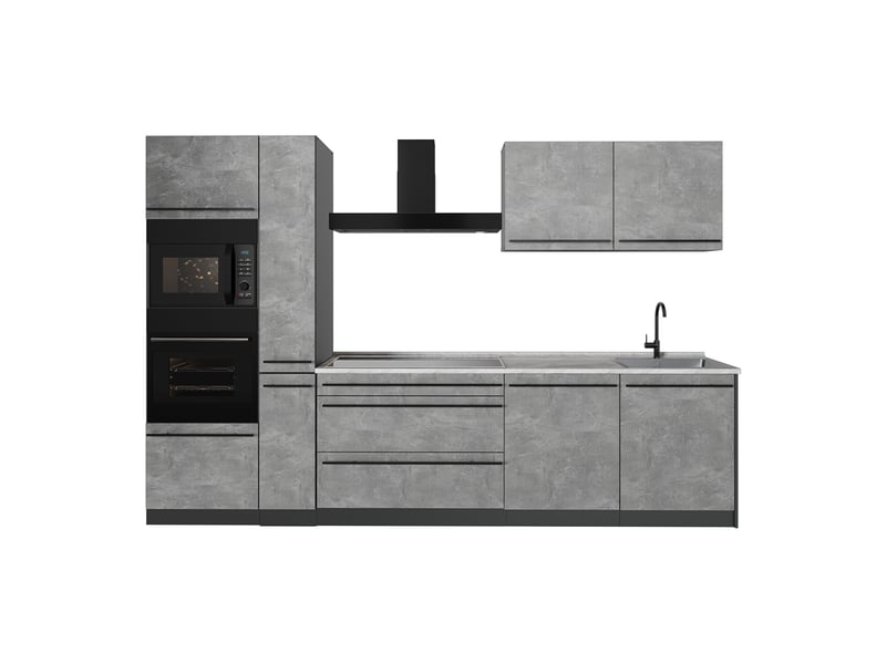  Vicco cuisine, bétonanthracite, 310cm plan de travail marbre  - Conforama A