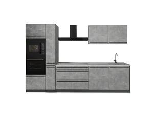 Vicco cuisine, bétonanthracite, 310cm plan de travail marbre