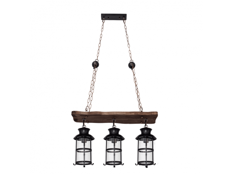  Lampe rustique fabrilamp cortijo 3 lumières e27 marrón 124493002 - Conforama A