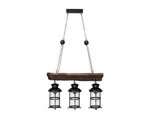 Lampe rustique fabrilamp cortijo 3 lumières e27 marrón
