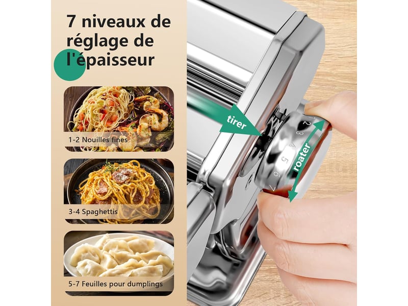  Machine à pâtes manuelle yashe, argenté  - Conforama C