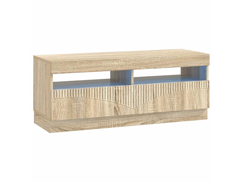 Meuble tv - banc tv - meuble de rangement led hoorn 3 pcs chêne sonoma bois d'ingénierie - Conforama E