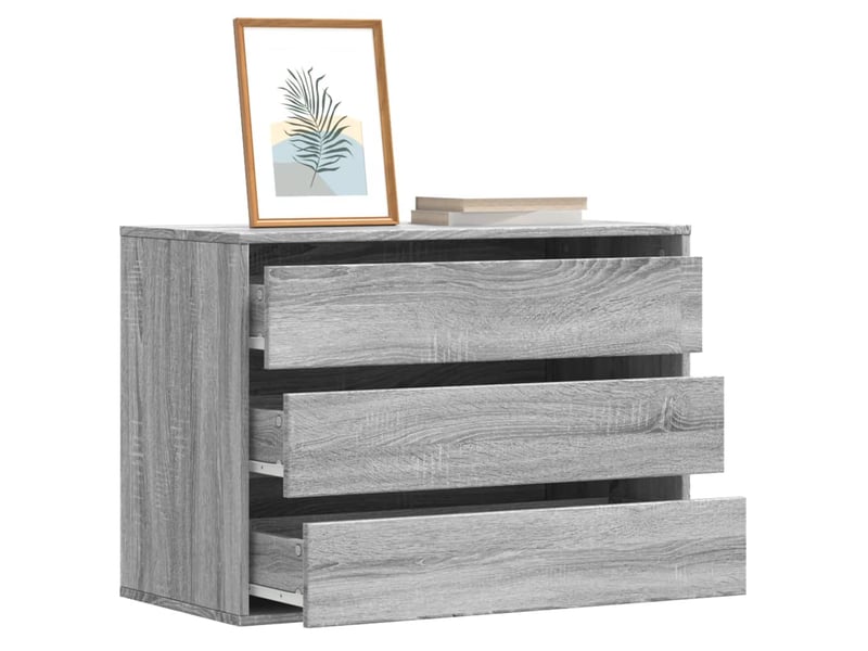  Commode chambre adulte, commode d'angle sonoma gris 80x41x58 cm bois d'ingénierie  - Conforama B