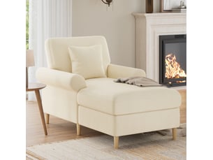 Fauteuil relax manuel  <strong>COVREO </strong> Velours beige