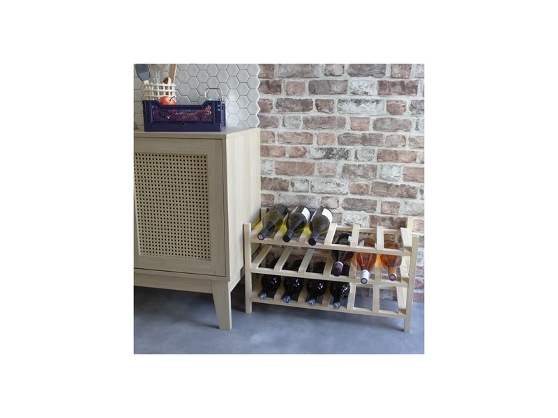  Range-bouteilles 18 bouteilles en bois 62,5 x 25 x 37,5 cm 62848 - Conforama B