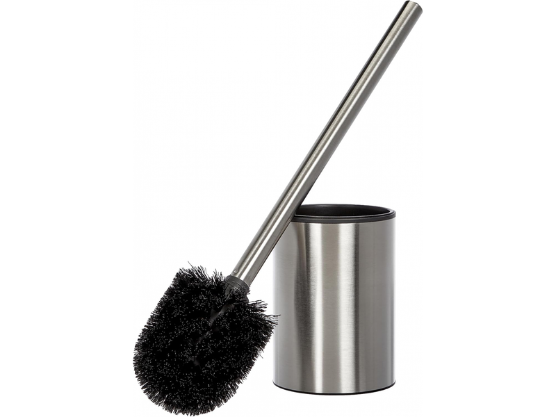  Brosse wc | acier inoxydable satiné | avec récipient intérieur | design moderne et facile à nettoyer | hygiène optimale | support inclus  - Conforama A