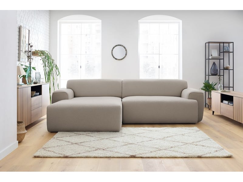  Bobochic canapé d'angle fixe marais taupe  angle gauche MARAIS - Conforama C