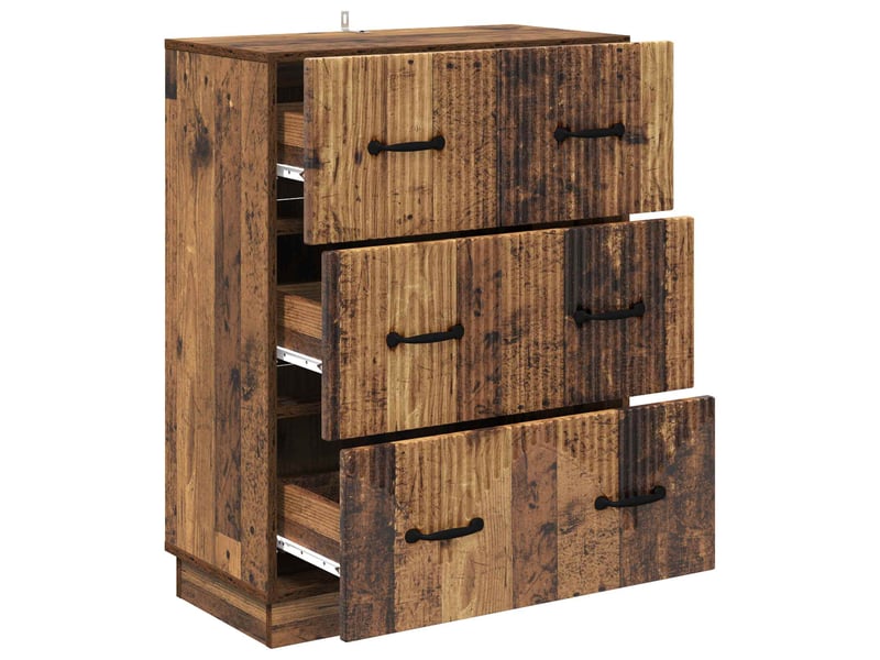  Armoire de rangement bureau, armoire à tiroirs bois ancien 66 x 34,5 x 87 cm  - Conforama E