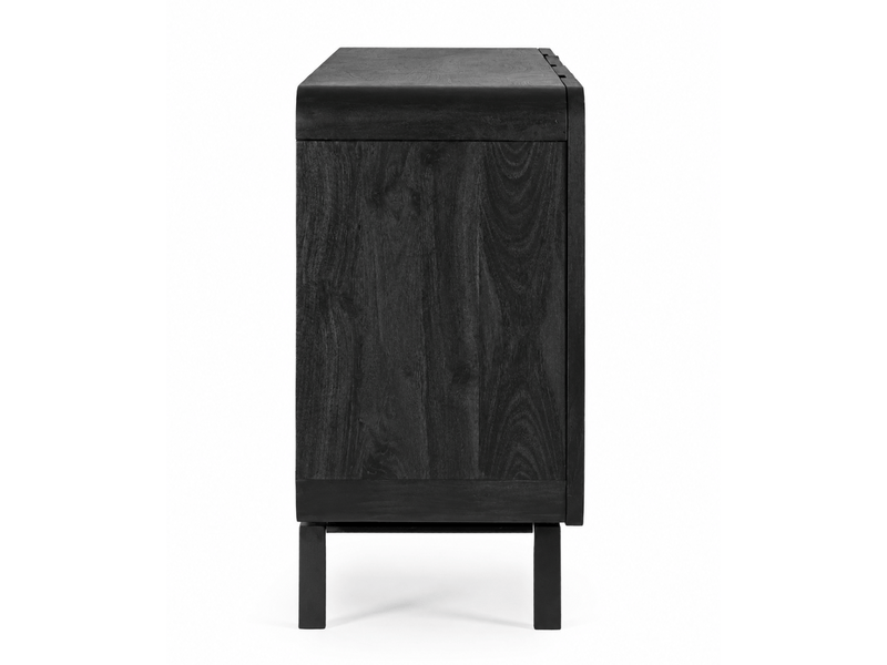 Buffet manguier noir 4 portes 180 cm mira - Conforama E