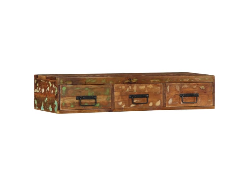  Meuble tv - banc tv - meuble de rangement mural 100x30x19 cm bois massif de récupération  - Conforama C