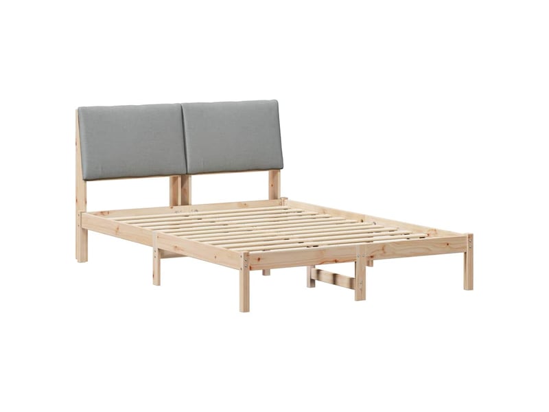  Lit double- lit adulte -  cadre de lit avec tête de lit marron et gris clair 150 x 200 cm  - Conforama A