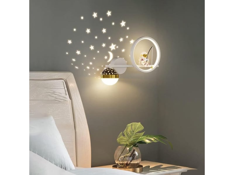  Applique murale d'intérieur led avec interrupteur tactile à intensité variable - lampe de chevet ciel étoilé astronaute  - Conforama C
