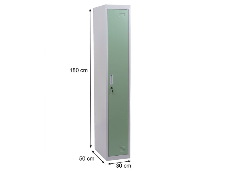  Casier armoire à vêtements avec tringle à vêtements et miroir 180 x 30 x 50 cm en métal menthe 04_0010937  - Conforama C