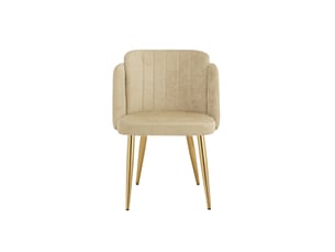 Lot de 4 chaises de salle à manger,58,5x62x78 cm,avec pieds dorés réglables,polyester,marron