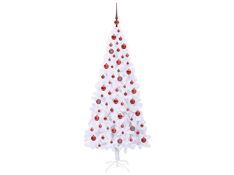  Sapin de noël artificiel, arbre de noël avec 300 led blanc 180 cm pvc et acier shl9378  - Conforama D