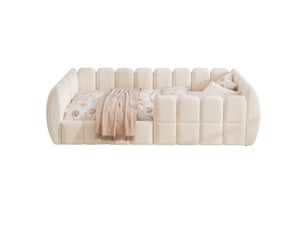 Lit simple 90x200 cm <strong>HAUSS SPOLE</strong>  <strong></strong> coloris beige