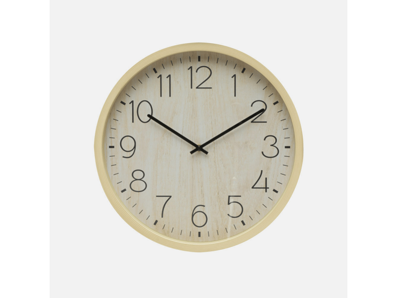  Horloge murale fabrilamp padron 41 x 41 cm hêtre mouvement continu 220214185 - Conforama E