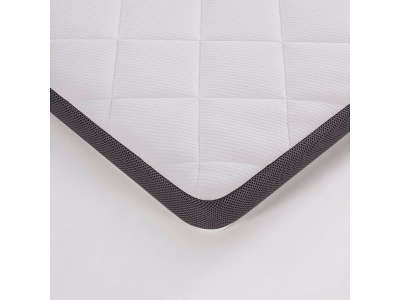  Matelas double 180x200 cm h3 en mousse blanc et gris, 7 zones de soutien réversibles, hauteur 7 cm  - Conforama E