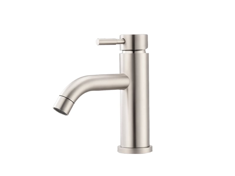  Mitigeur lavabo salle de bain moderne en acier inoxydable, cartouche céramique et aérateur neoperl - gris  - Conforama B