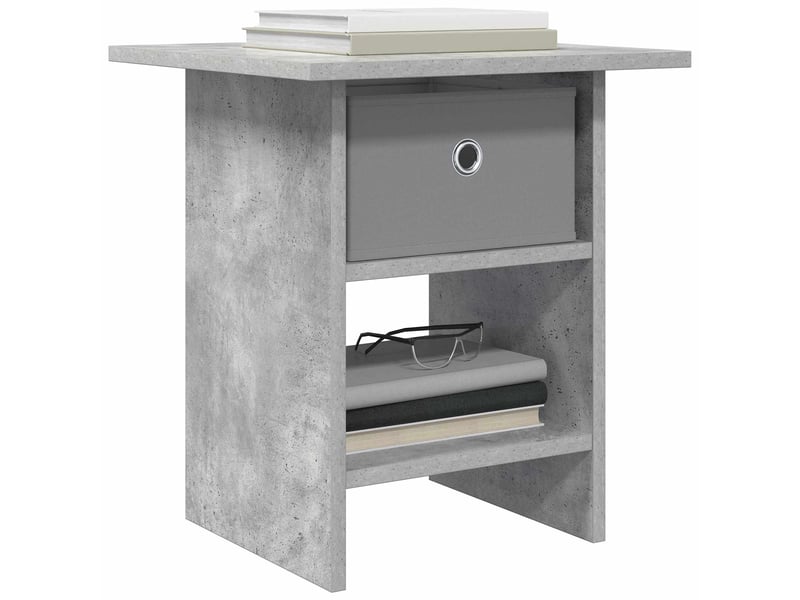  Table de chevet avec tiroir 2 pièces gris béton 41 x 40 x 45 cm  - Conforama C