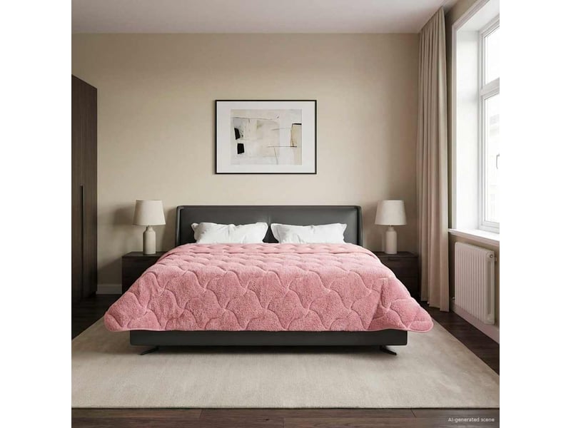  Couette - duvet d'été 220 x 240 cm été rose respirant  - Conforama B