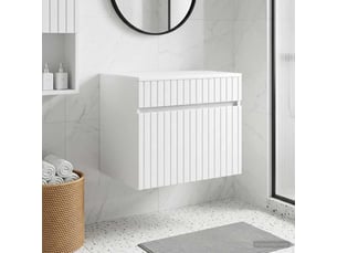 Cabinet salle de bain mural, meuble de rangement blanc 59x44.5x50 cm