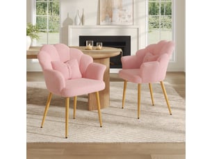 Fauteuil fixe <strong>HAUSS SPOLE</strong> <strong></strong> Tissu bouclette rose vendu Par paire