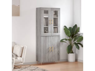 Buffet haut - bahut - meuble de rangement sonoma gris 69,5x34x180 cm bois d'ingénierie