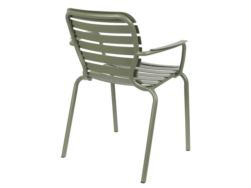  Lot de 2 chaises de jardin avec accoudoirs en aluminium vert - vondel  - Conforama C