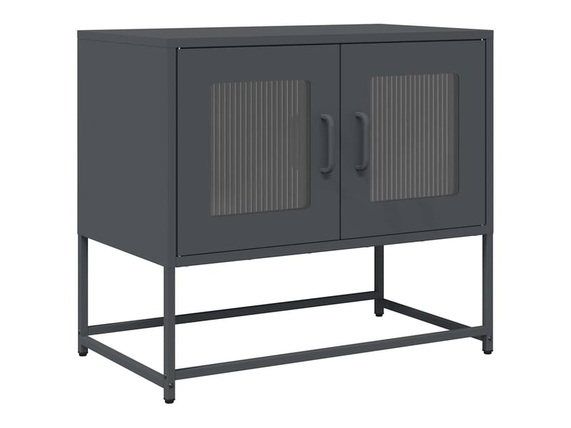  Meuble tv - banc tv - meuble de rangement anthracite 68x39x60,5 cm acier laminé à froid  - Conforama A
