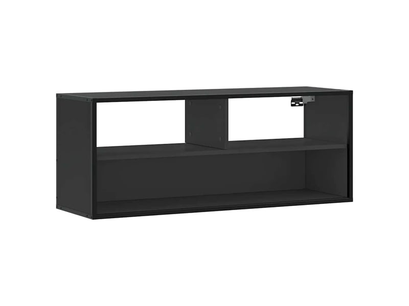  Meuble tv - banc tv - meuble de rangement noir 100x31x39,5 cm bois d'ingénierie et métal  - Conforama A